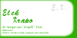 elek krapo business card